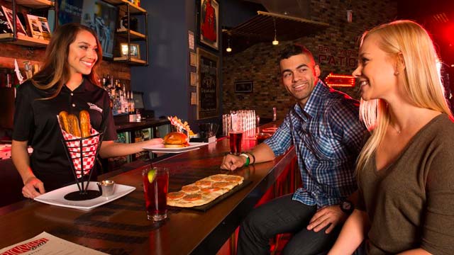 Couple eating at the Brickyard Grill in Scottsdale, AZ