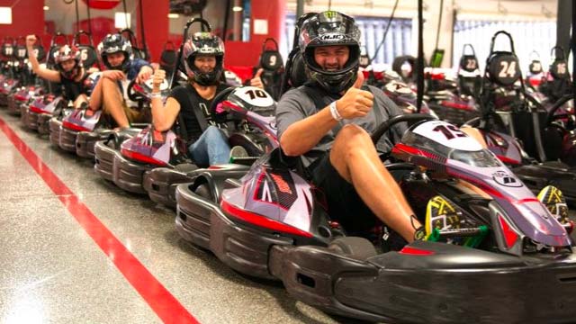 Family ready to start kart race in Scottsdale, AZ