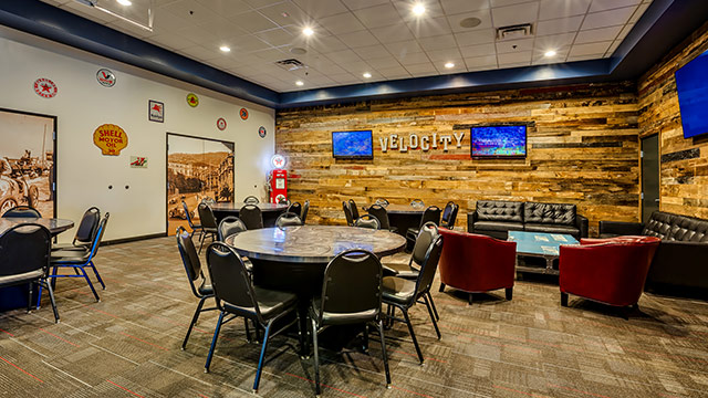 Event space in Octane Raceway in Scottsdale, AZ